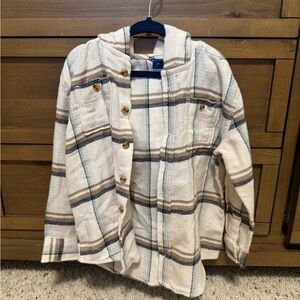 Plaid Button-Up Flannel Hoodie Old Navy Boys